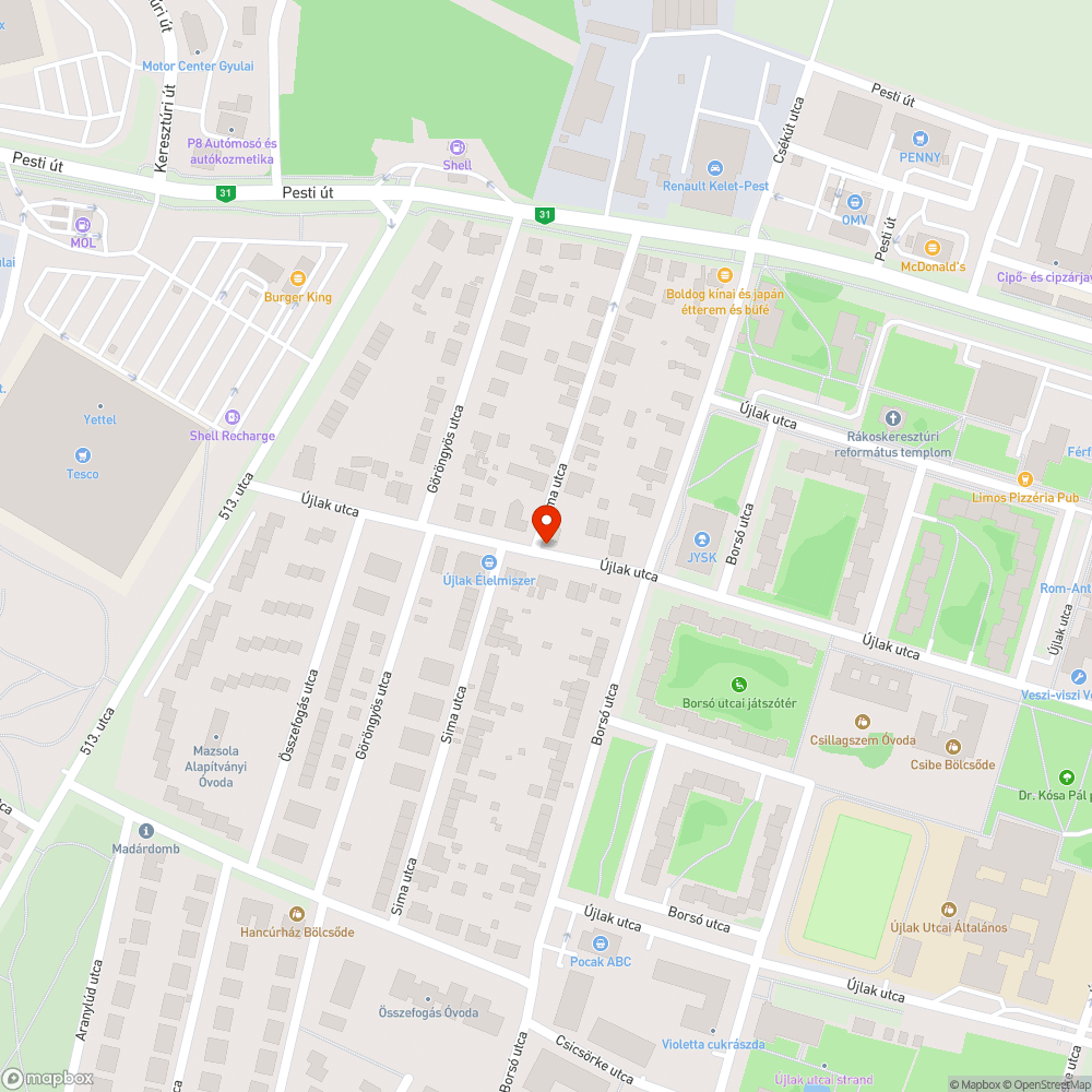 A rongálás kényszere I. bejelentés helye