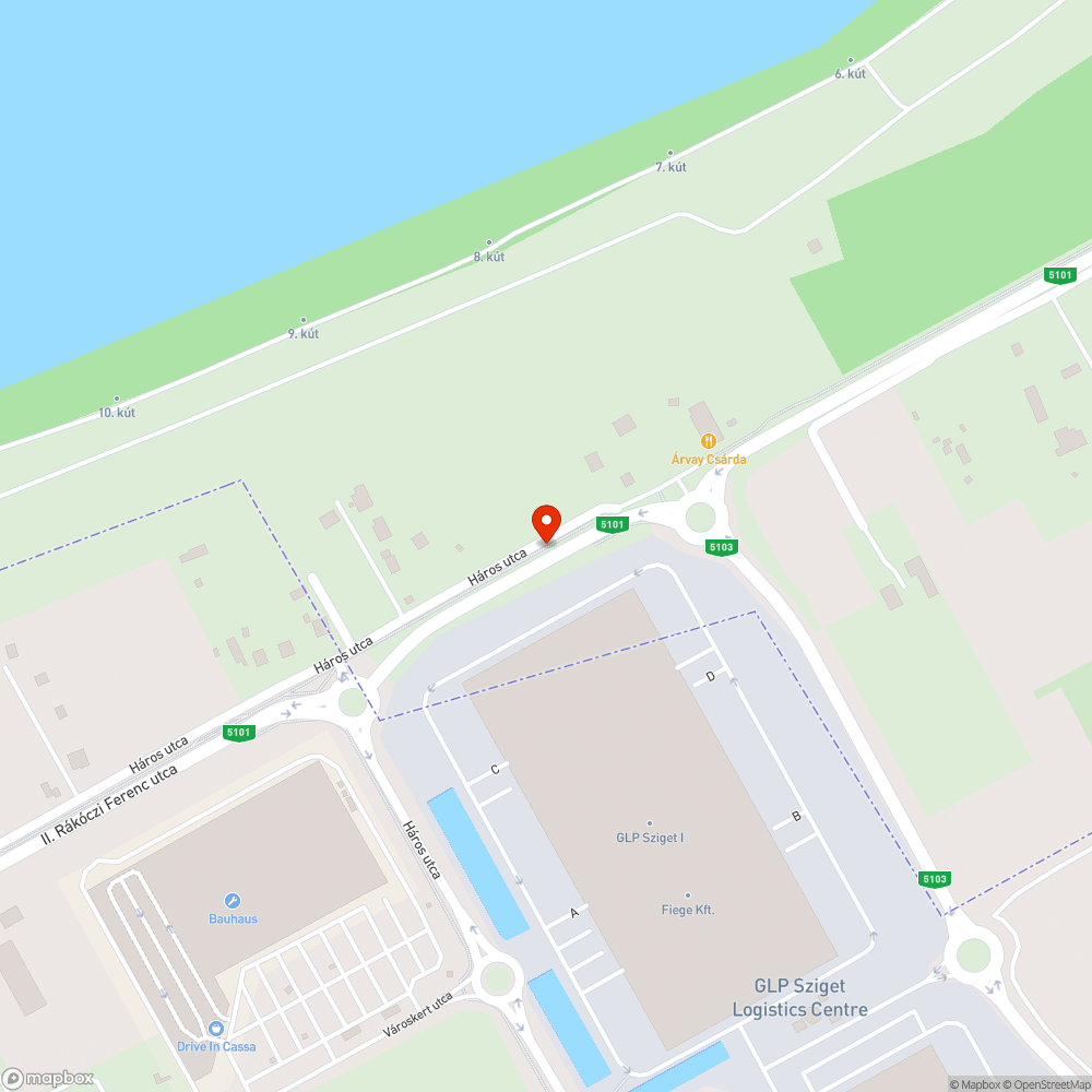 Gaztól szűkülő kerékpárút bejelentés helye