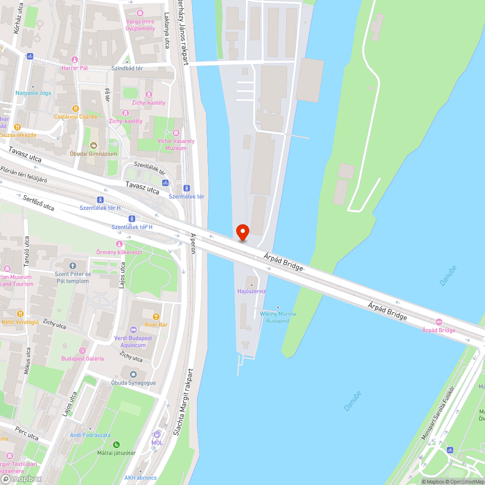 Árpád hídon bicikliúton belogó faágak szemmagasságban bejelentés helye