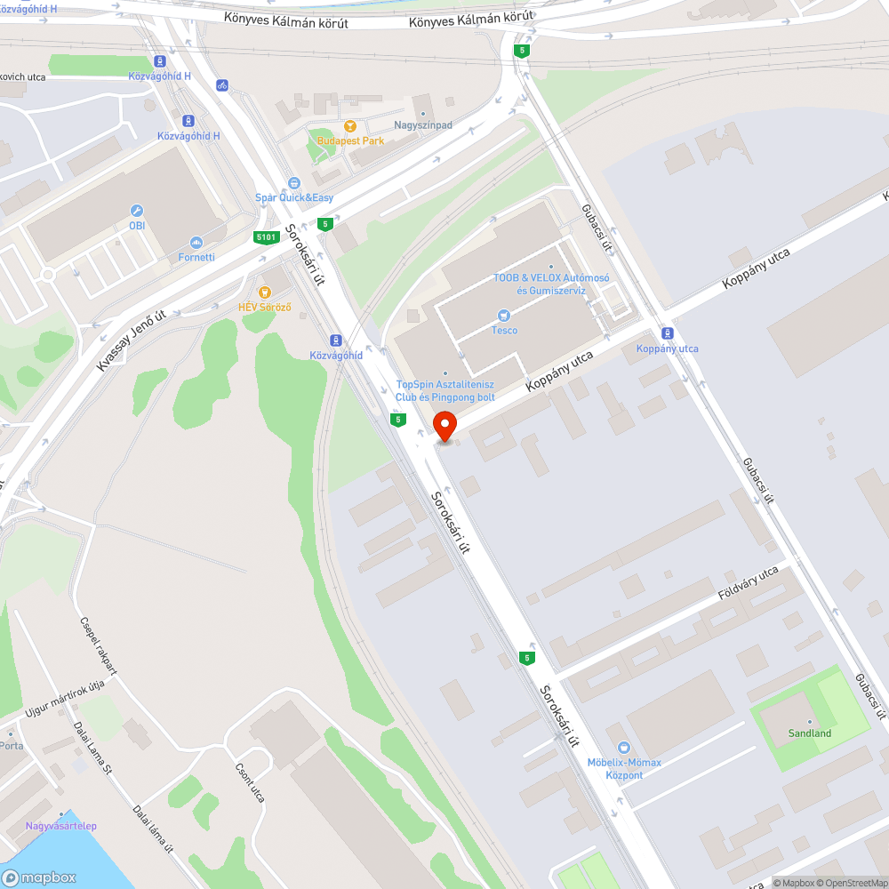 Kátyú bejelentés helye