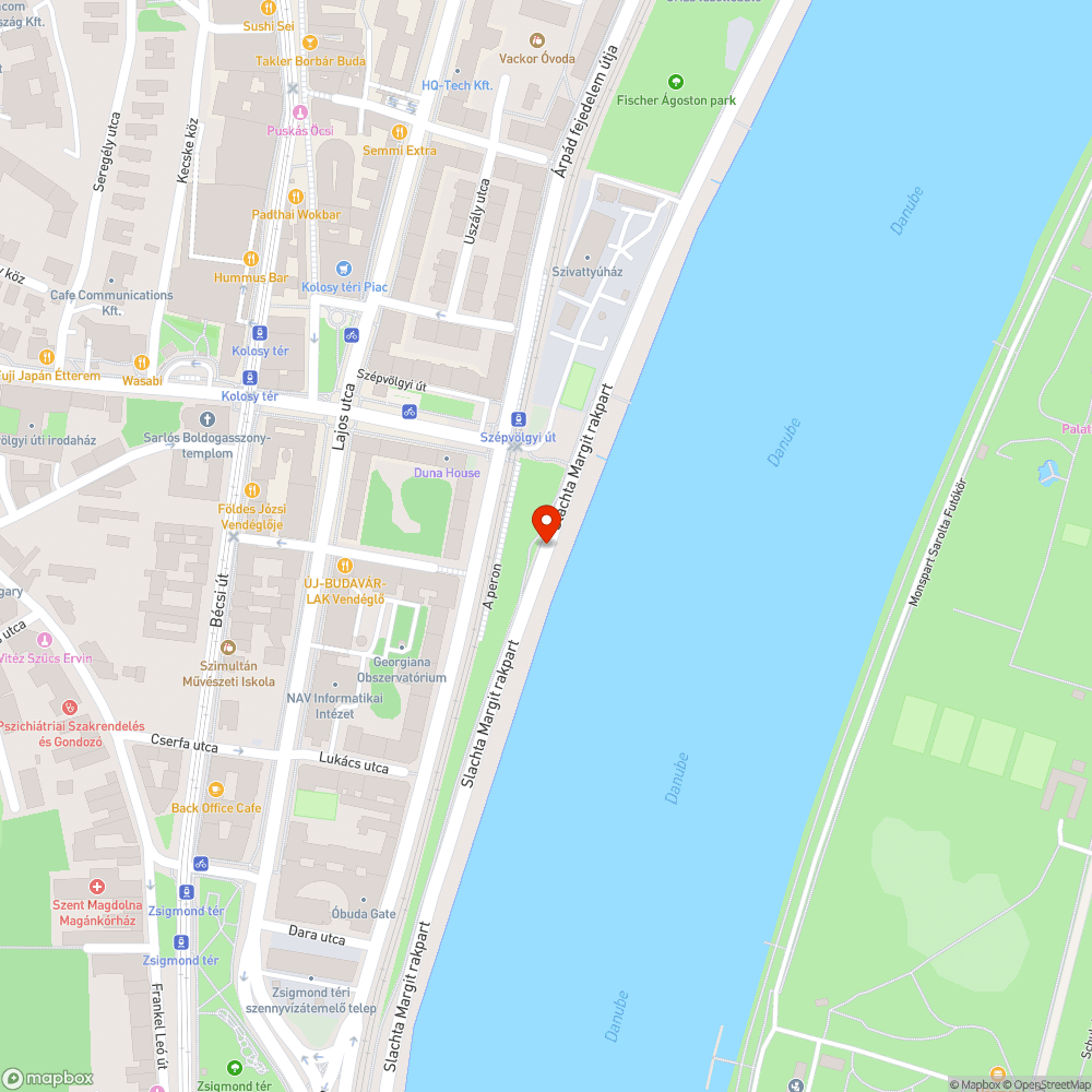 Sötét útszakasz a Slahta Margit rakparton bejelentés helye