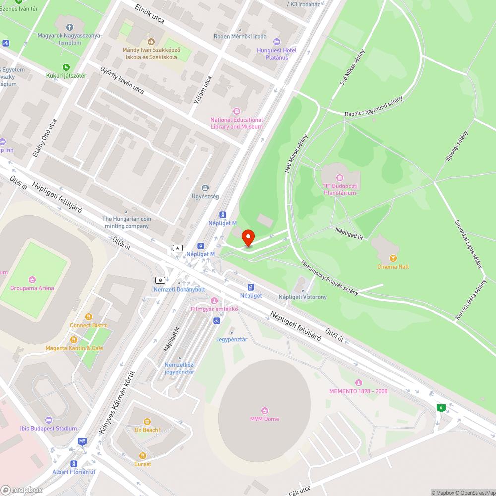 X. Népliget busz végállomás (mh) bejelentés helye