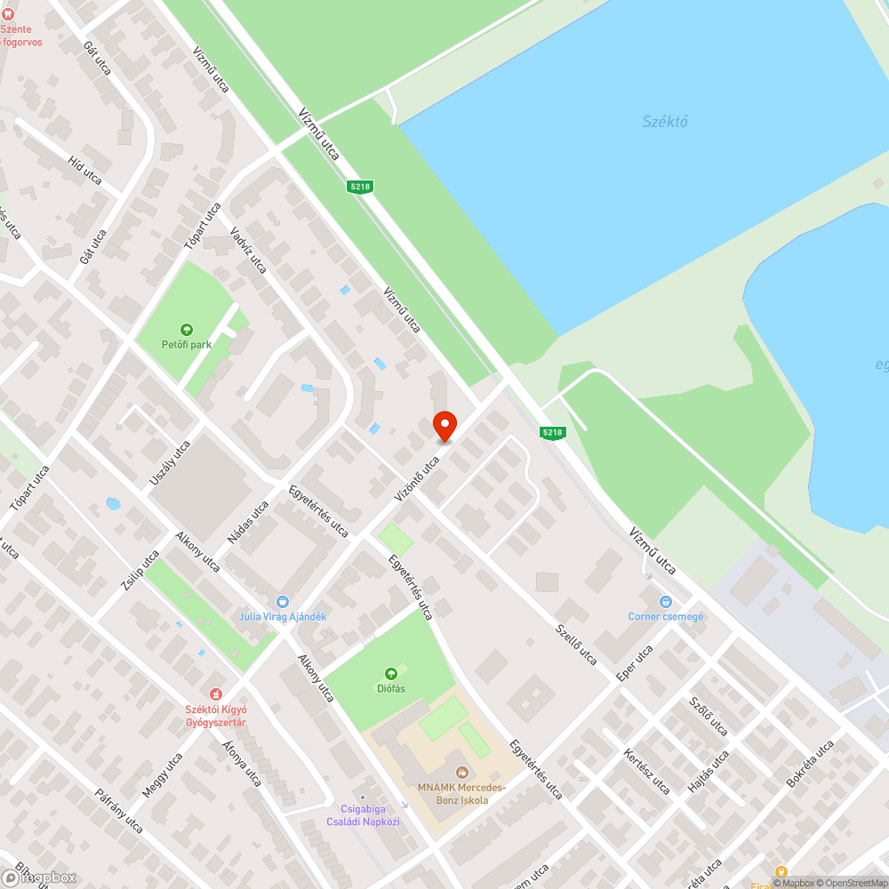 Kátyúk a Vízöntő utcában bejelentés helye