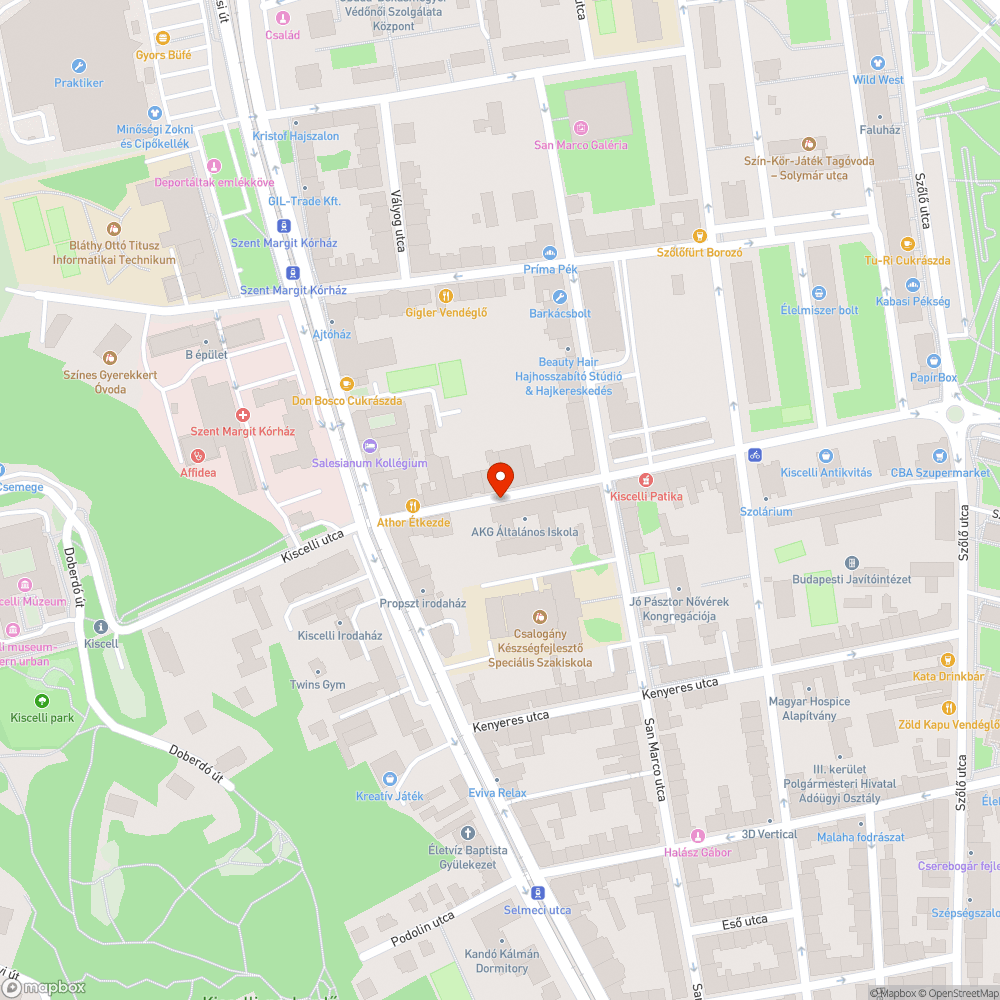 Kátyú bejelentés helye