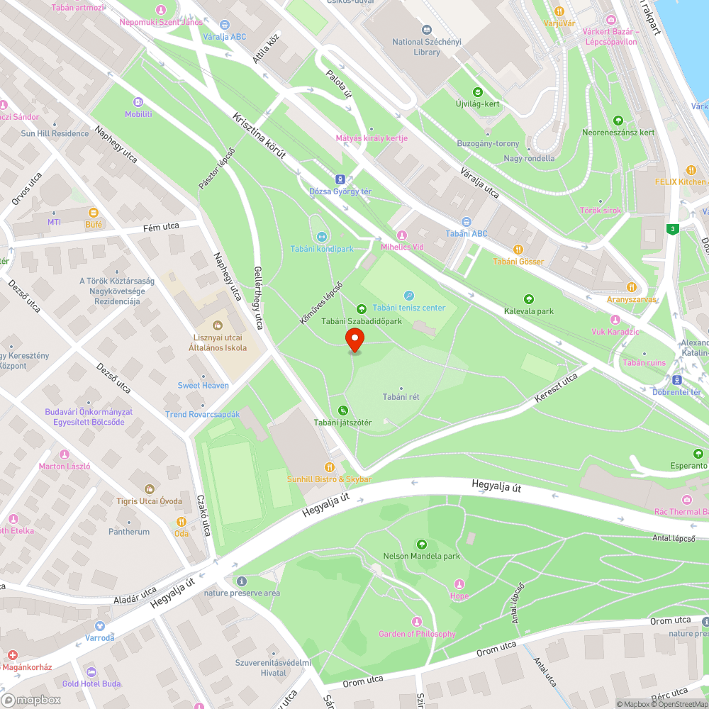 A Tabánban nincs közvilágítás.  Nincs.! bejelentés helye