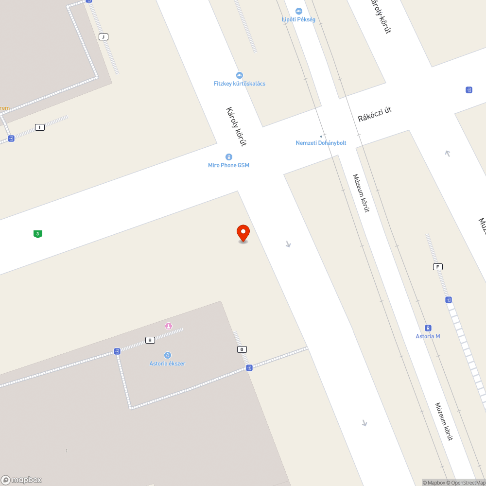 V. Astoria - Kossuth Lajos utca bejelentés helye