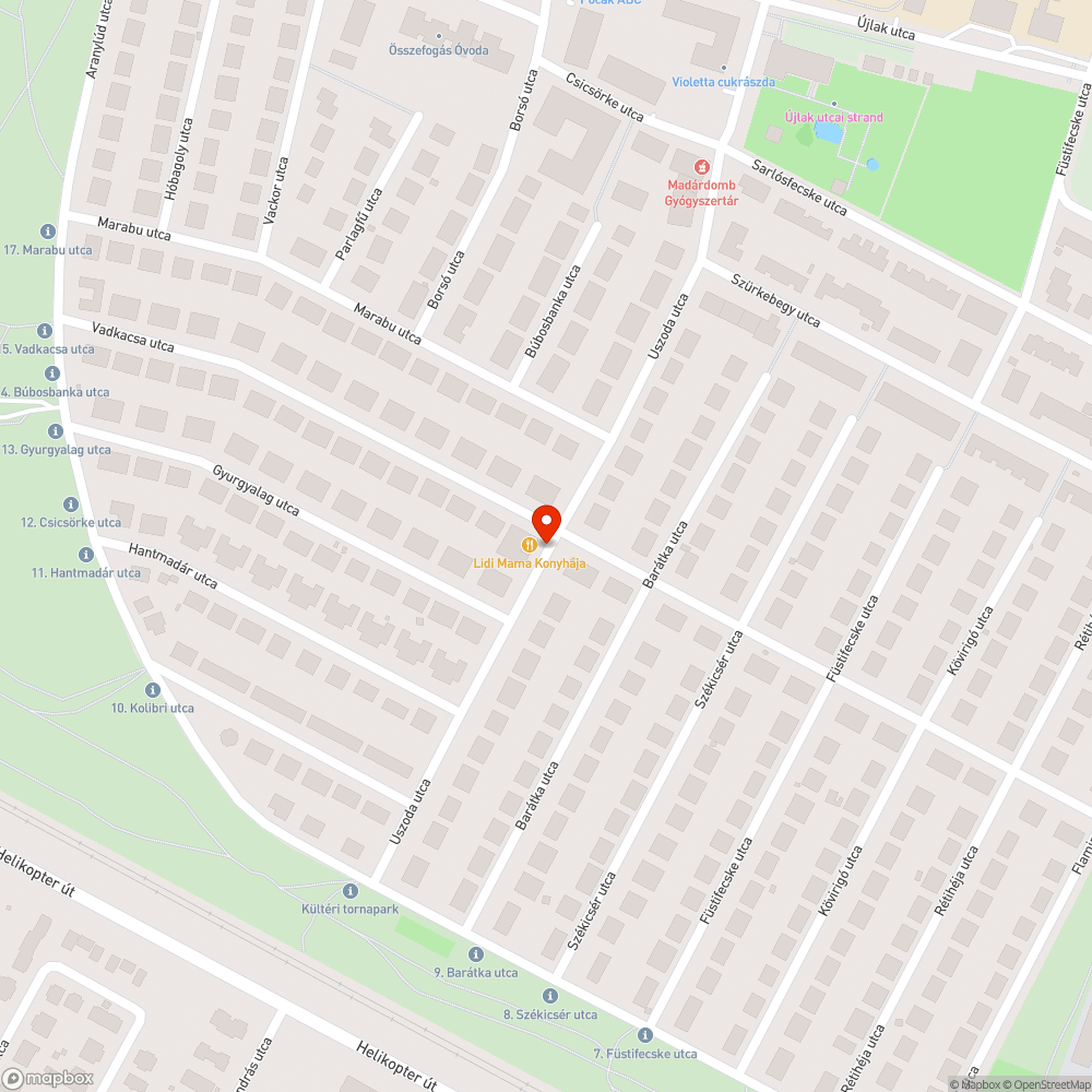 Nagyobb kátyú bejelentés helye