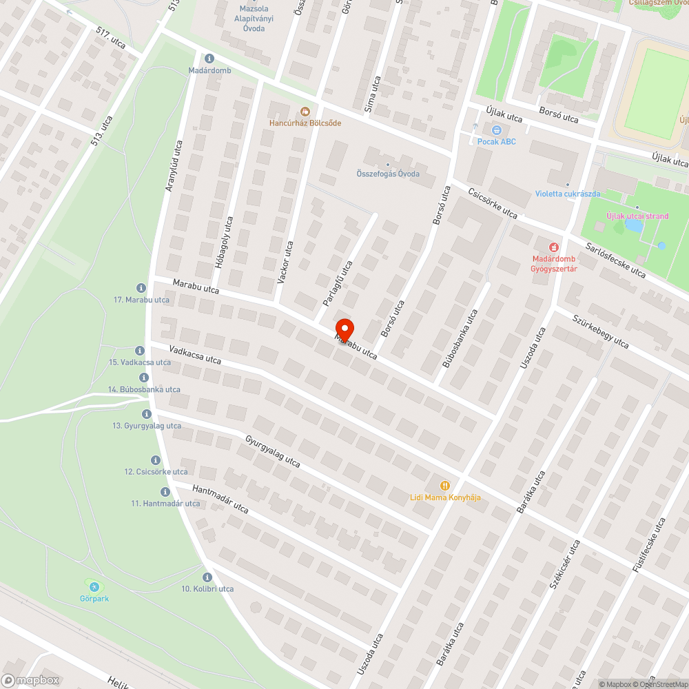 Graffiti bejelentés helye