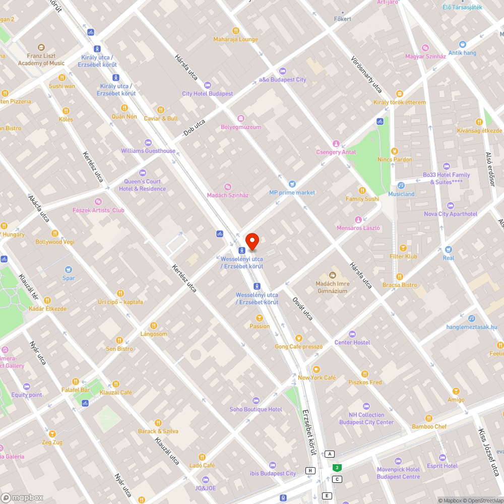 VII. Erzsébet körút 21. járdahiba a 4-6 villamospótló ajtó vonalában bejelentés helye