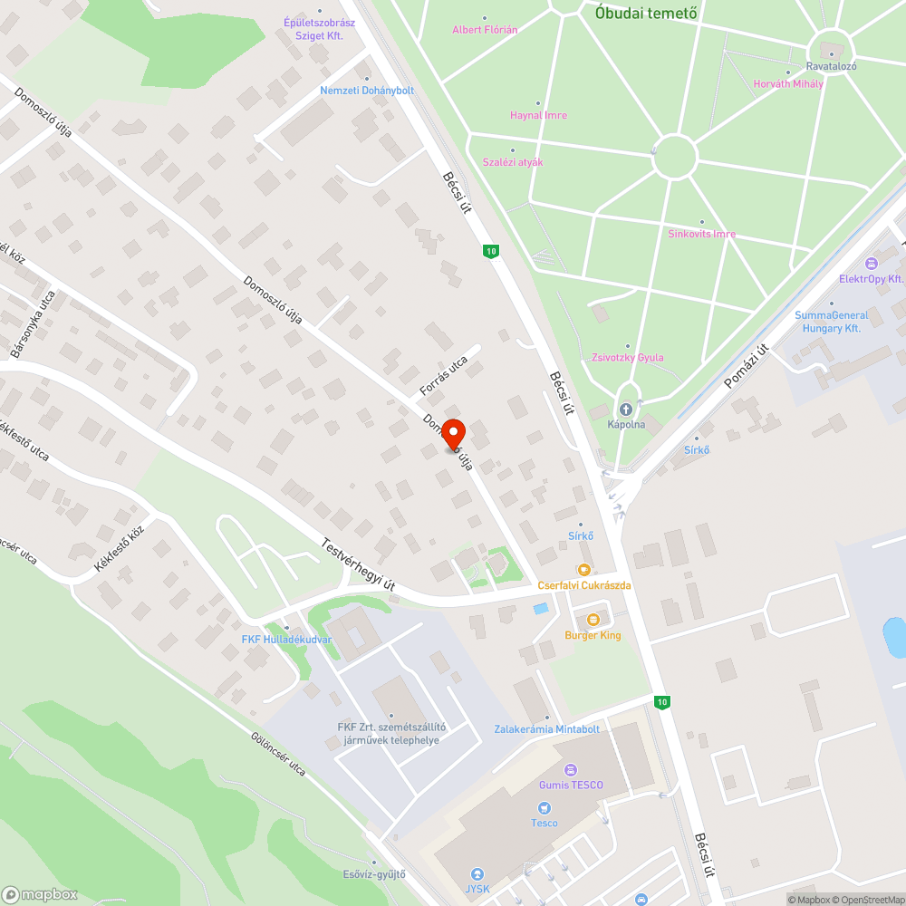 Kátyú bejelentés helye