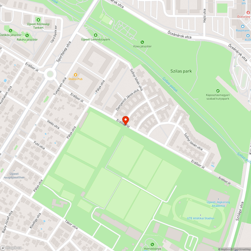 Beszakadt lefolyó bejelentés helye