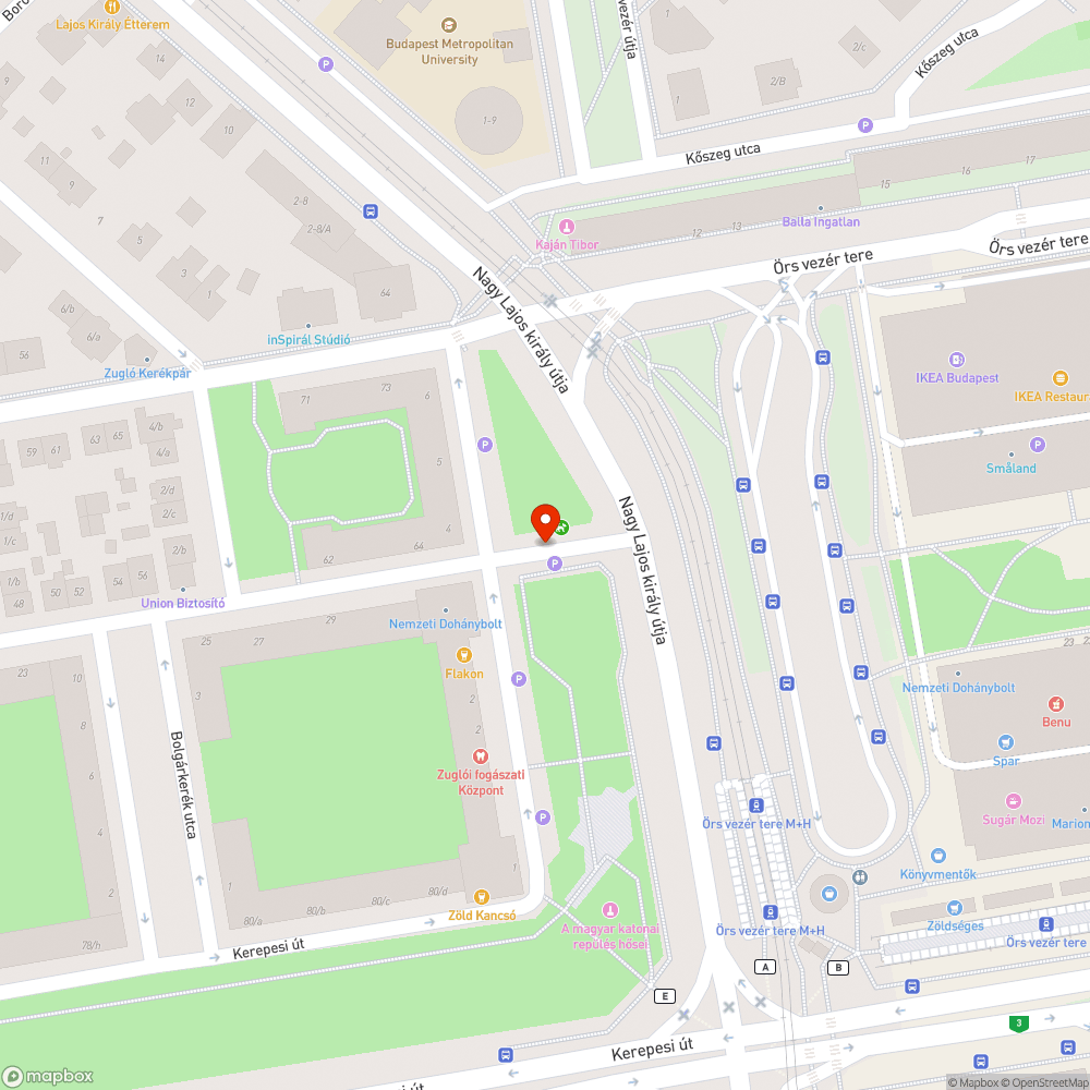 Kátyú bejelentés helye