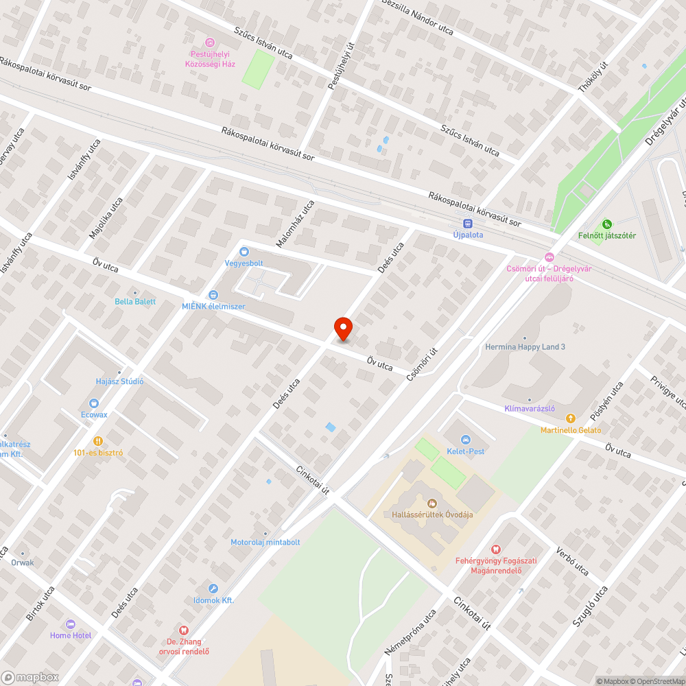 Zavaró kátyú bejelentés helye