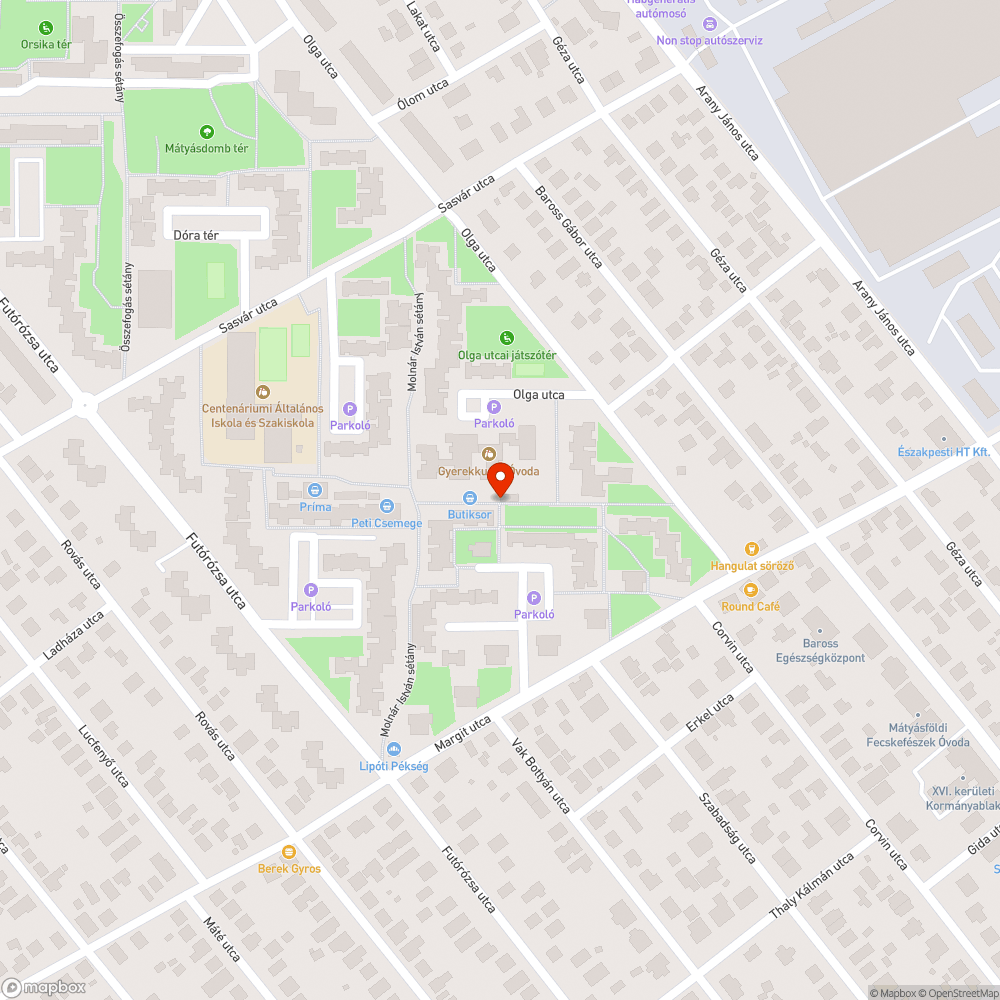 Törött pad bejelentés helye