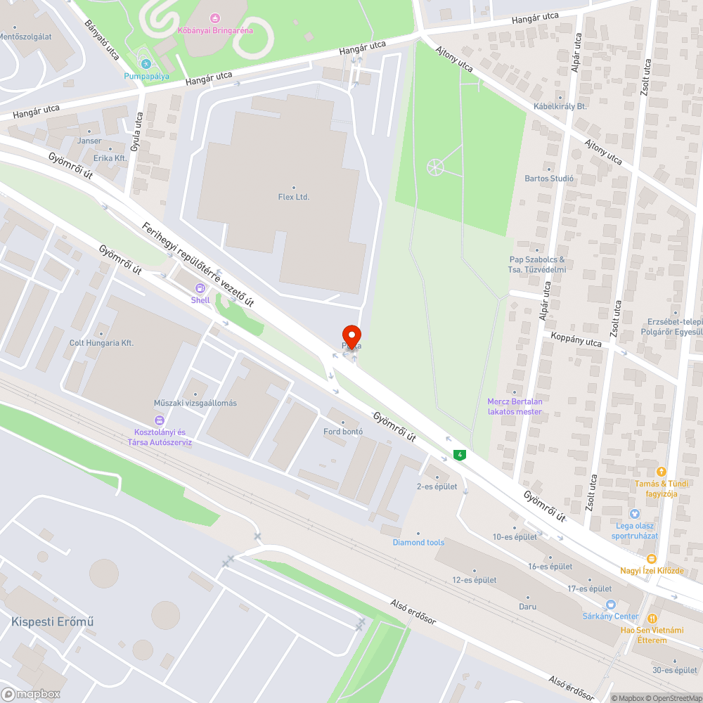 Rozsdásodott korlátok a Ferihegyi gyorsforgalmi út mentén bejelentés helye