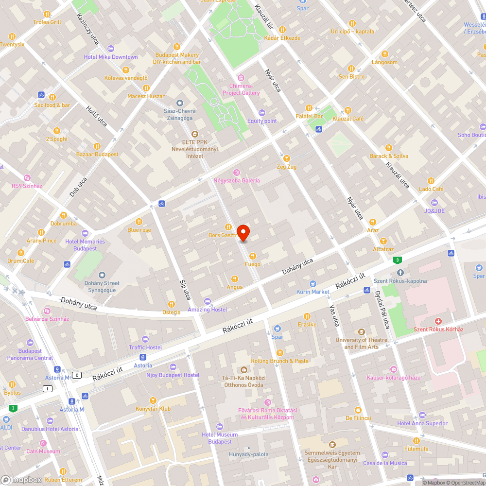 Kazinczy u. bejelentés helye