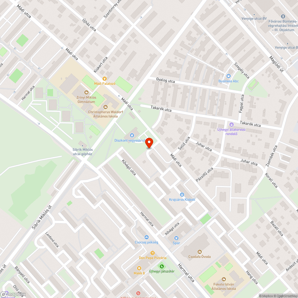 Megrongált telefonfülke bejelentés helye