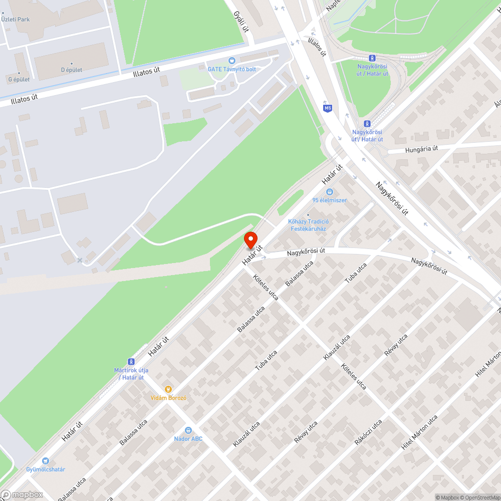 Elzáródott zebra bejelentés helye