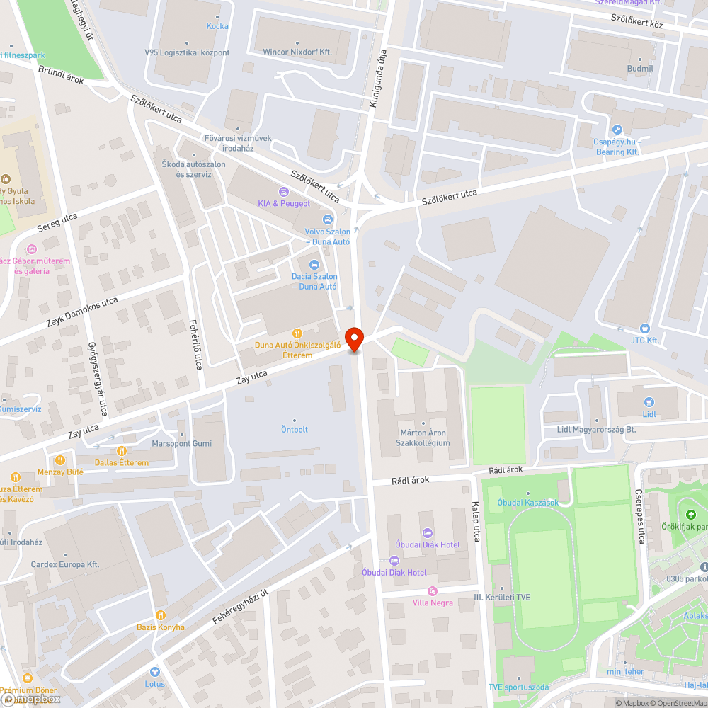 kátyú bejelentés helye