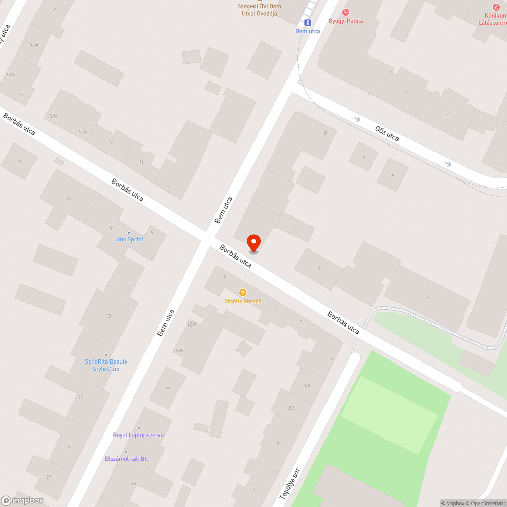 Leszakadt faág bejelentés helye