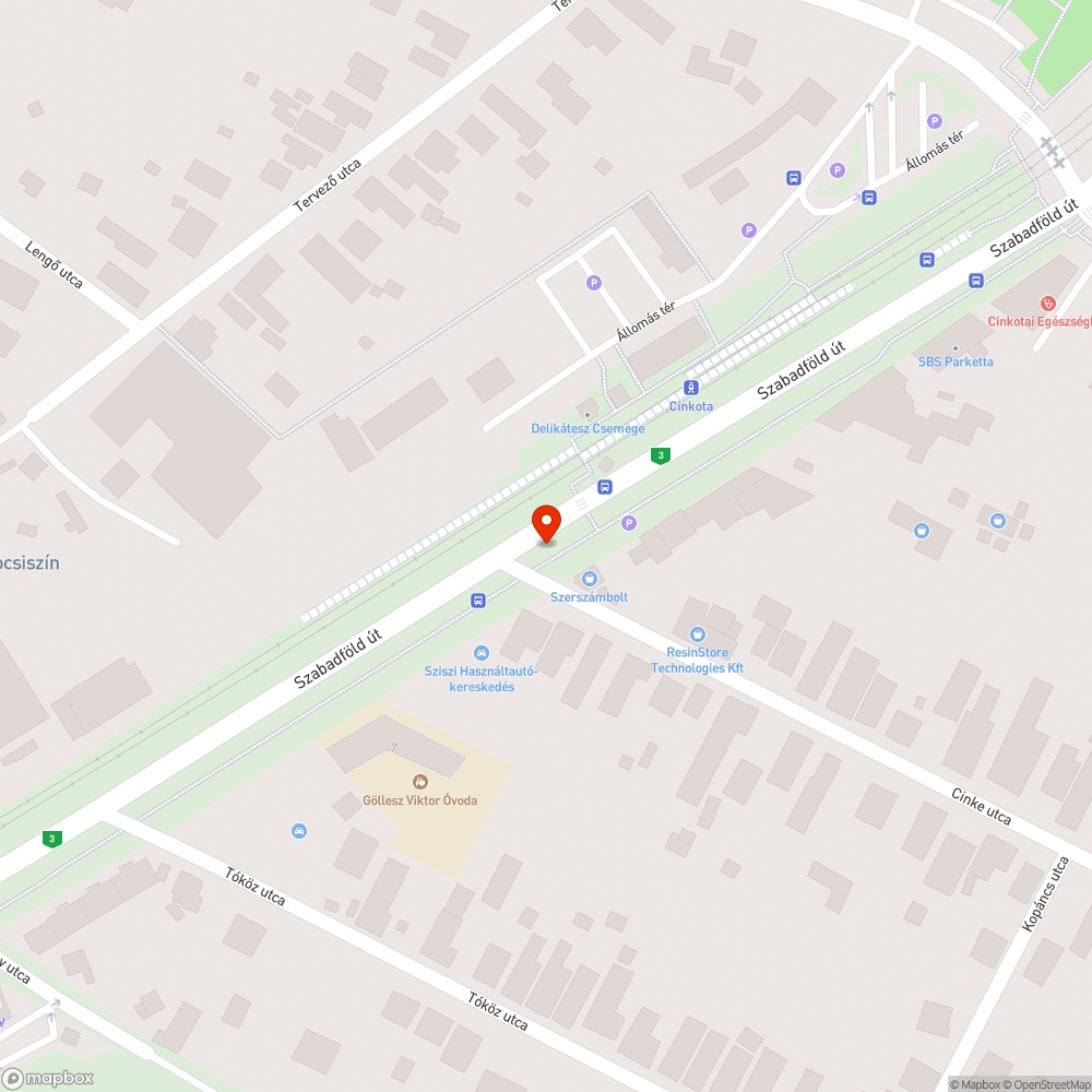 Megdőlt tábla bejelentés helye