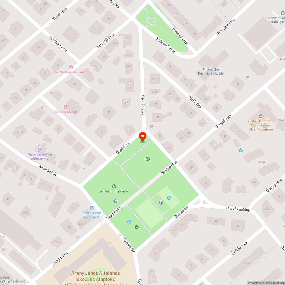 Újvidék téri kutyafuttató környéke bejelentés helye