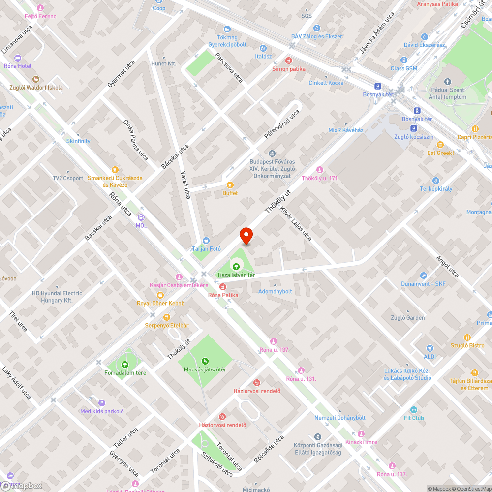 Tisza István tér bejelentés helye