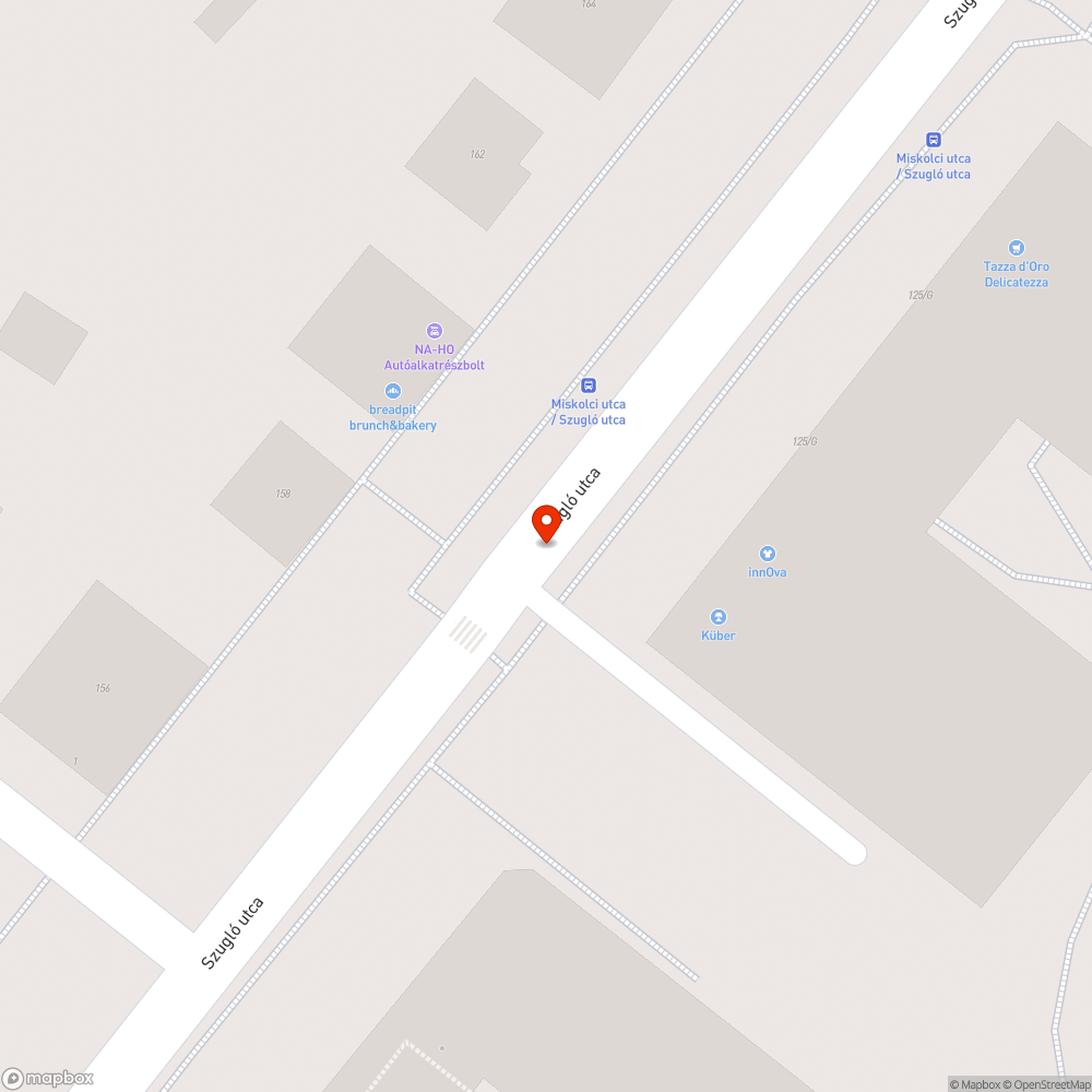 Útburkolati jel hiánya bejelentés helye