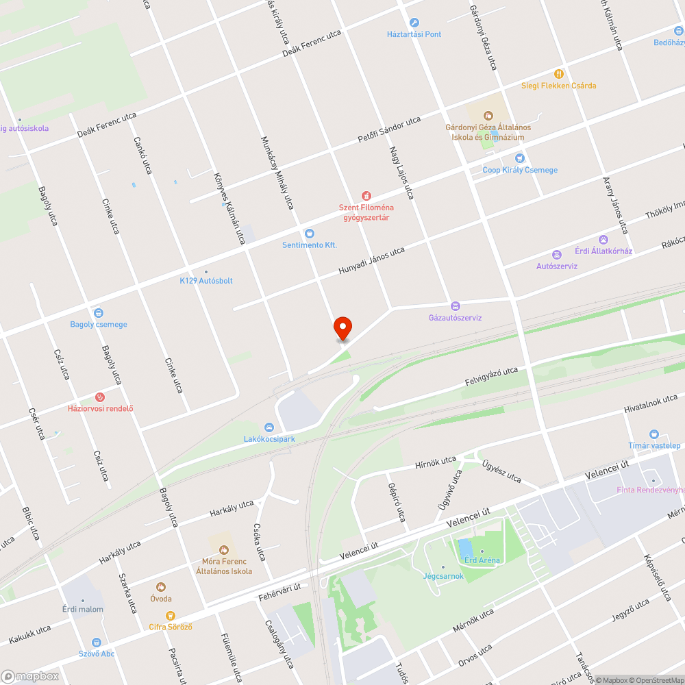 Rákóczi Ferenc utcai játszótér - gumitéglák bejelentés helye