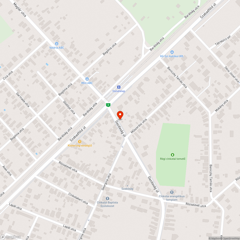 Villogó lámpa bejelentés helye