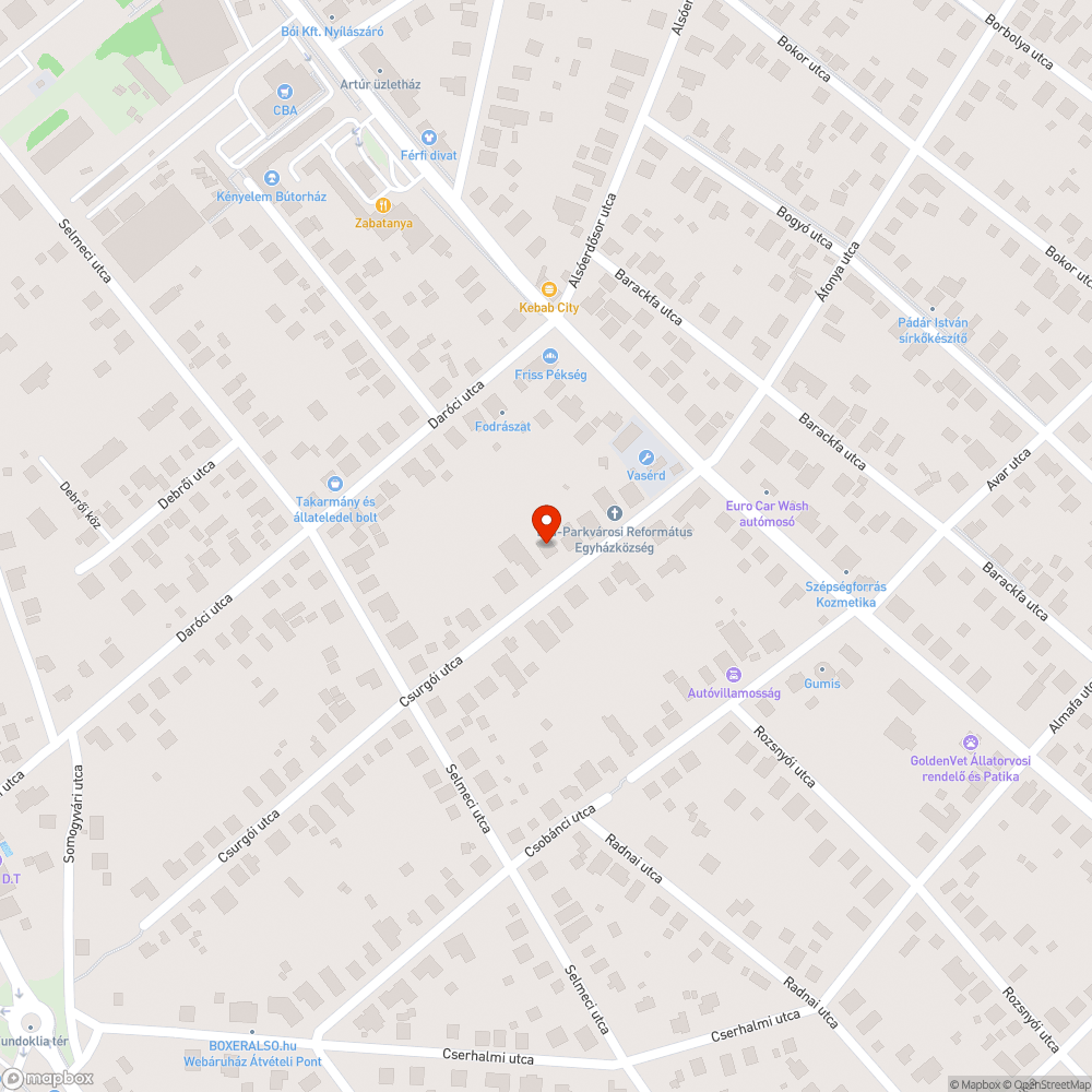 Kátyú az úton bejelentés helye