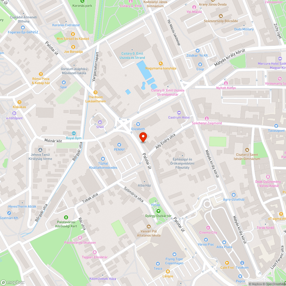 Veszélyes aknafedél bejelentés helye