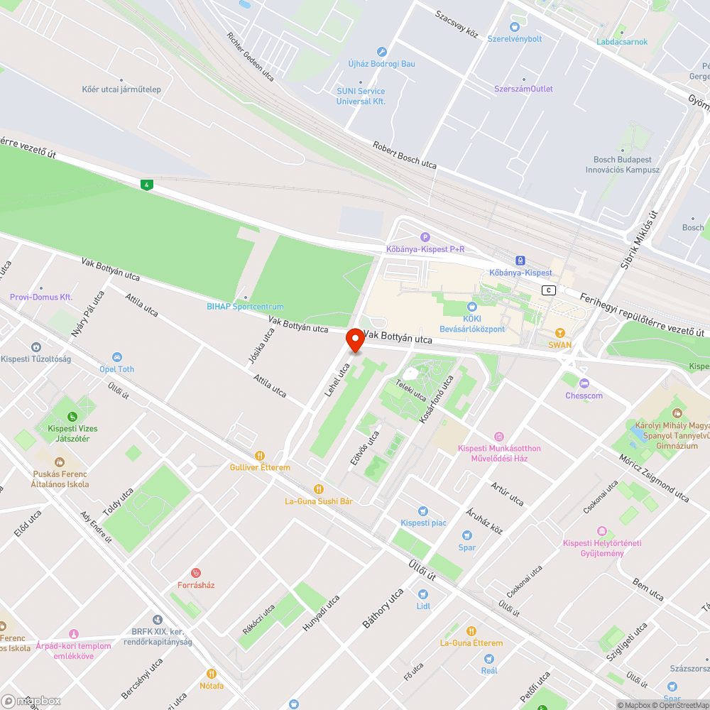 Kátyúk a lakótelepen bejelentés helye