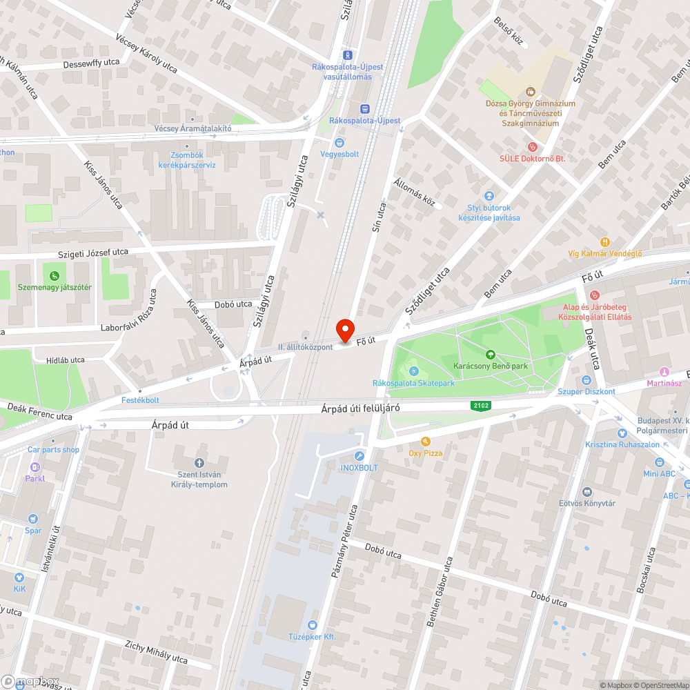 Túl hosszan zárva tartott sorompó bejelentés helye