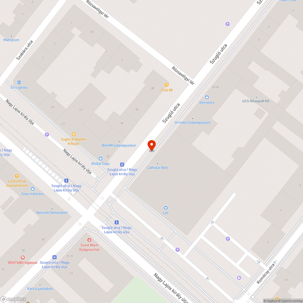 Botlásveszélyes járda bejelentés helye