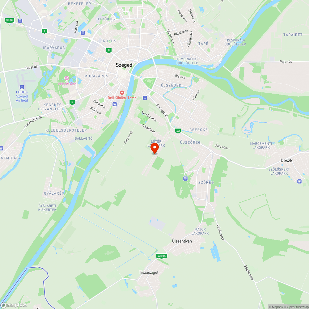 Szeged, Törökkanizsa utca végének kritikus állapota. bejelentés helye