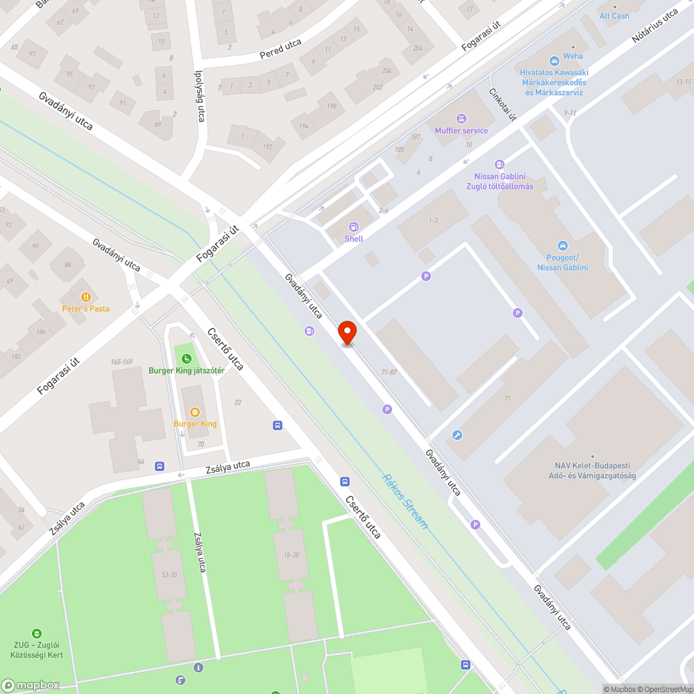 Szabálytalanul parkoló teherautó bejelentés helye