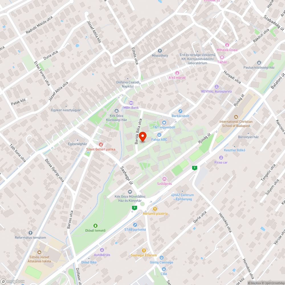 Elhagyott autó bejelentés helye