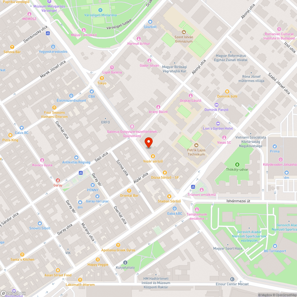 Hiányzó fák bejelentés helye