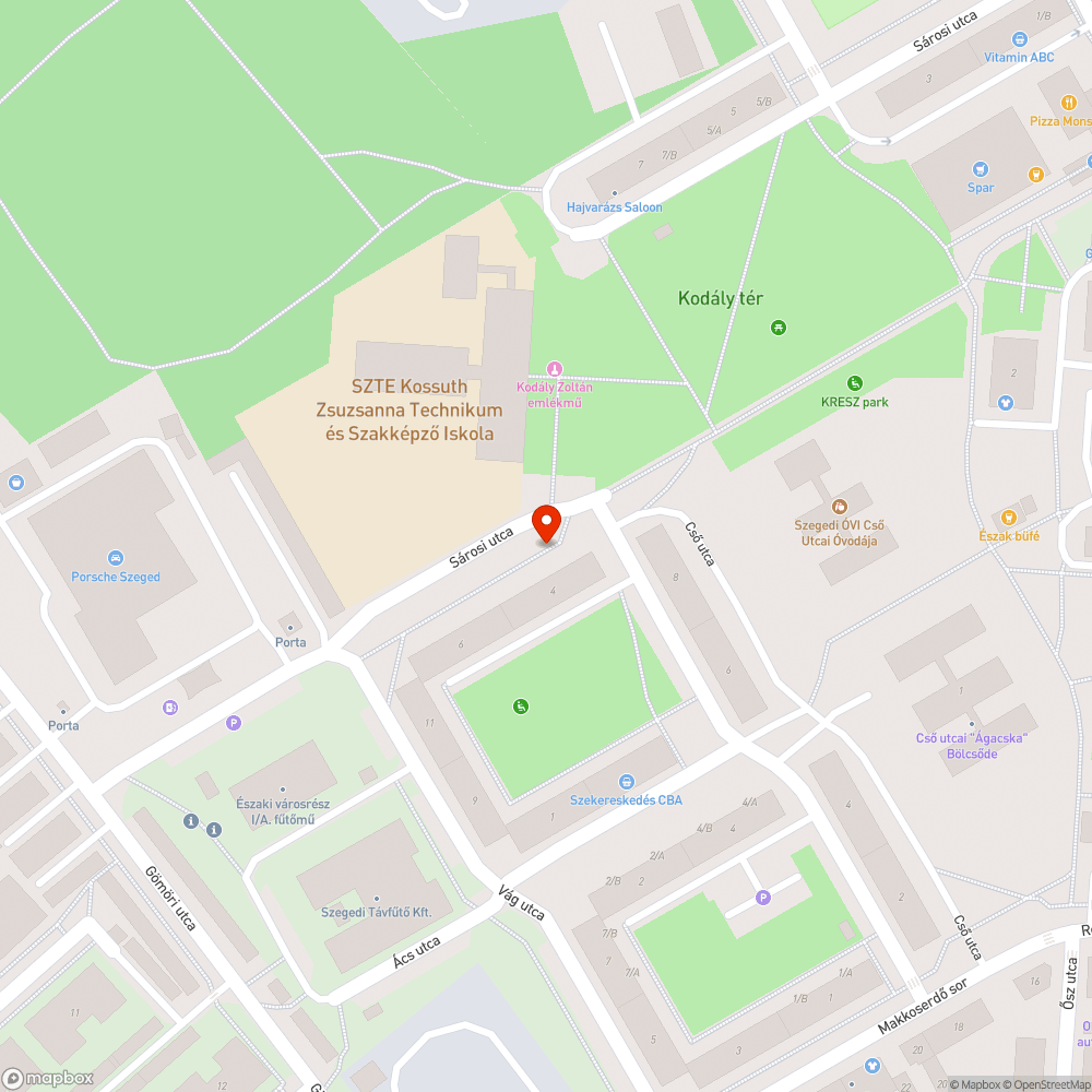 Elhagyatott autó bejelentés helye