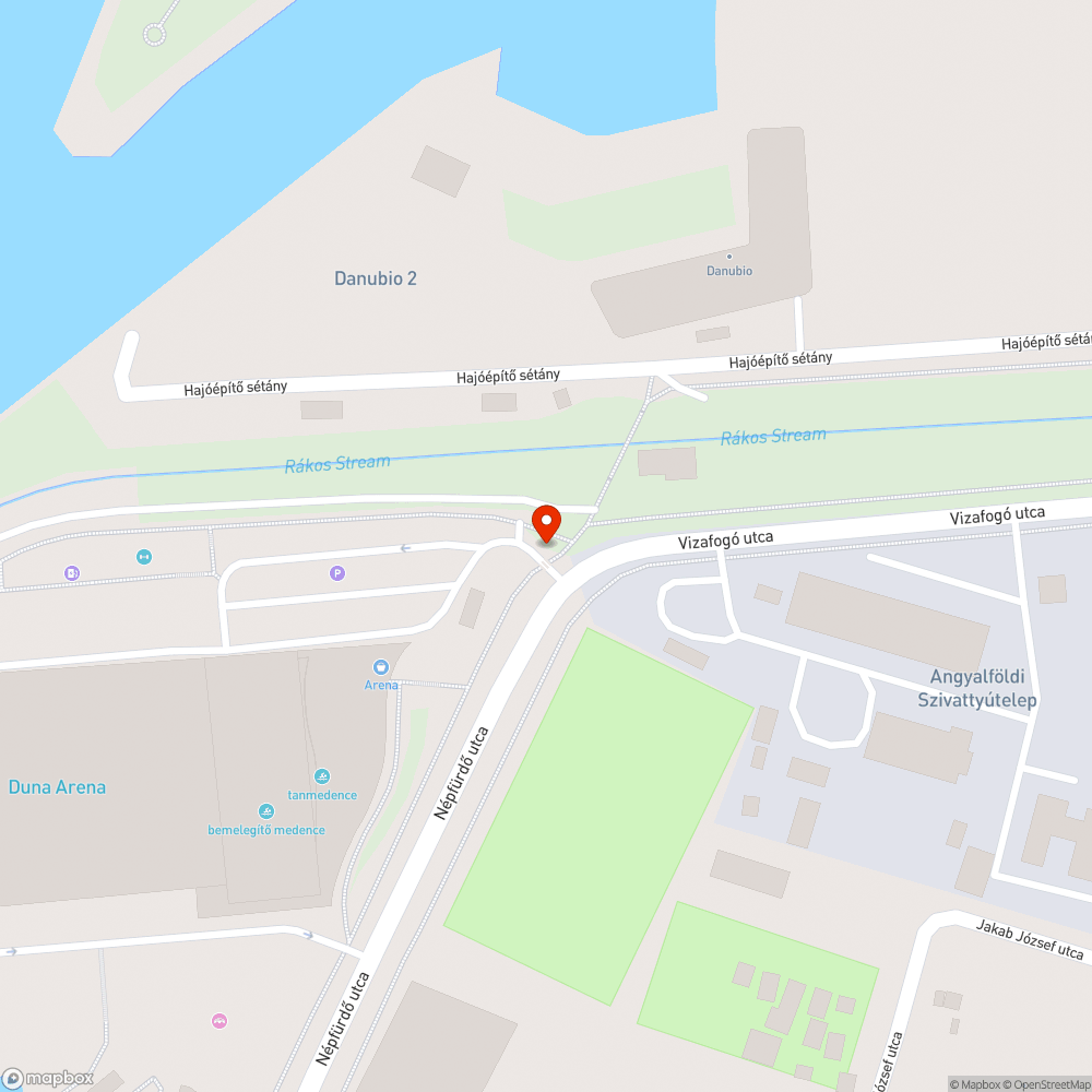 Lekopott kerékpárút‑felfestés a Duna Aréna parkolójánál bejelentés helye