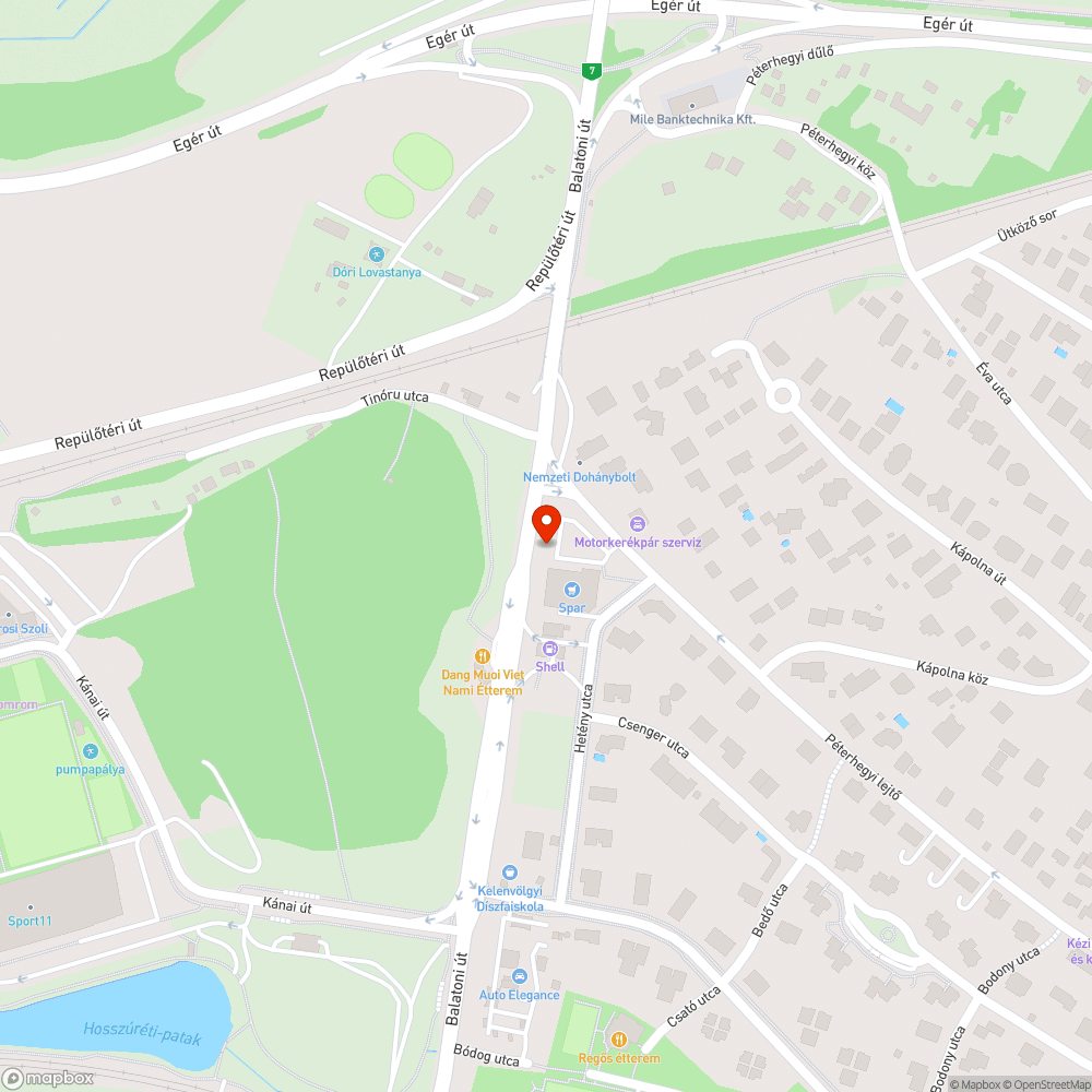 Elhagyatott autó bejelentés helye