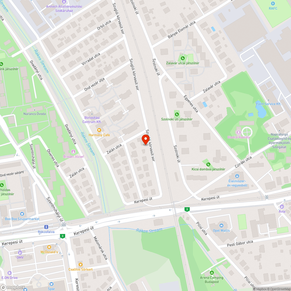 Hatalmas kátyúk a Körvasút soron bejelentés helye