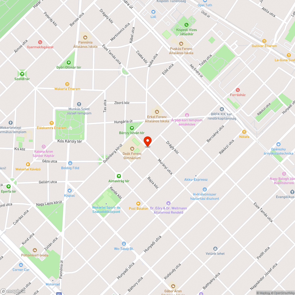 Kátyúk bejelentés helye