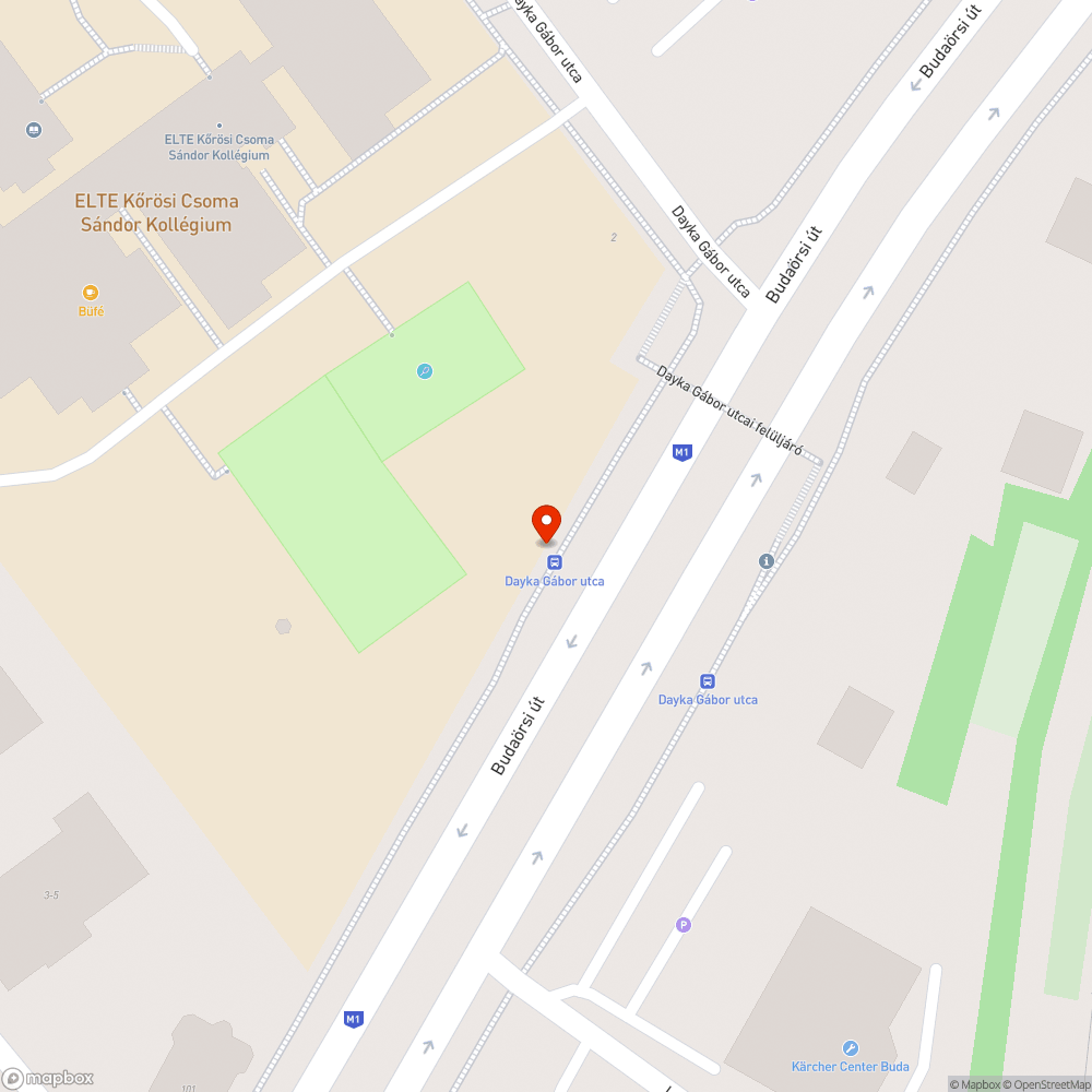 Dayka Gábor utca Futár kijelző bejelentés helye