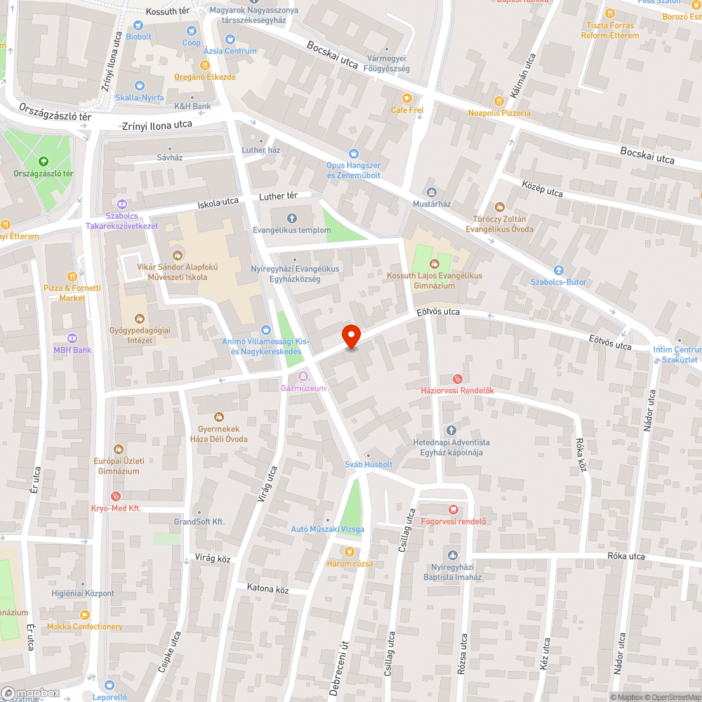 Eltűnt zöldfelület bejelentés helye