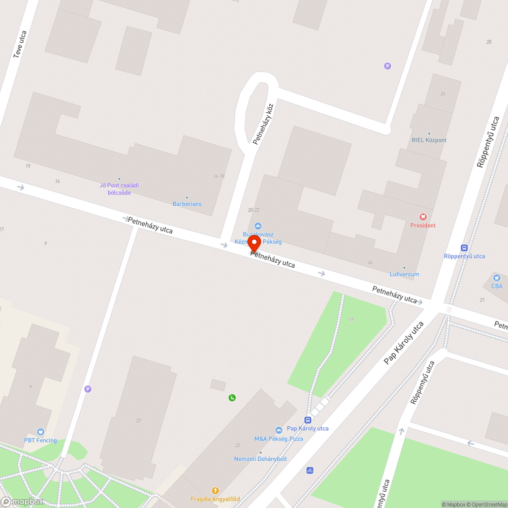 Beszakadt térkő bejelentés helye