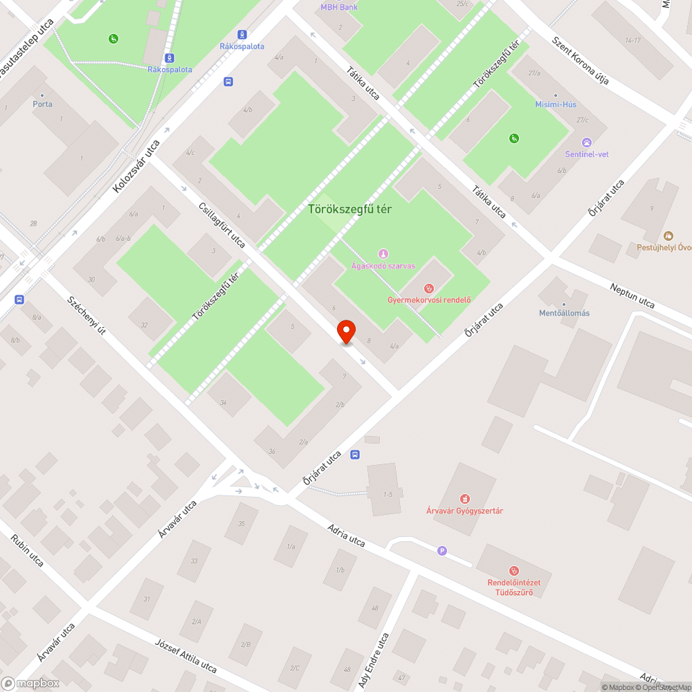 Elállt járda bejelentés helye