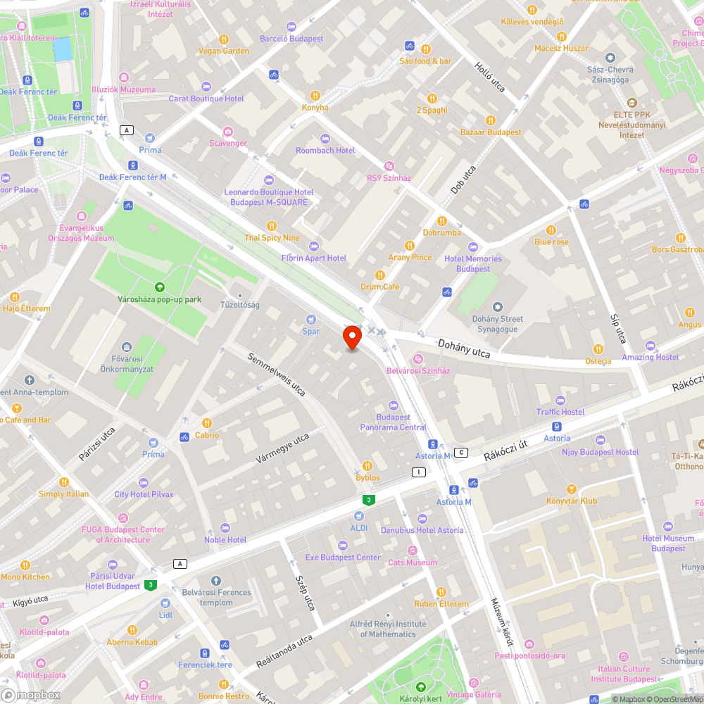 Úthiba bejelentés helye