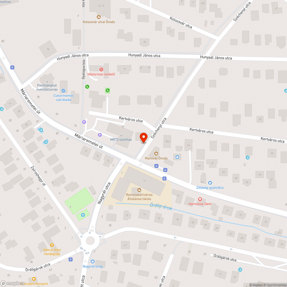 Kátyús utca bejelentés helye